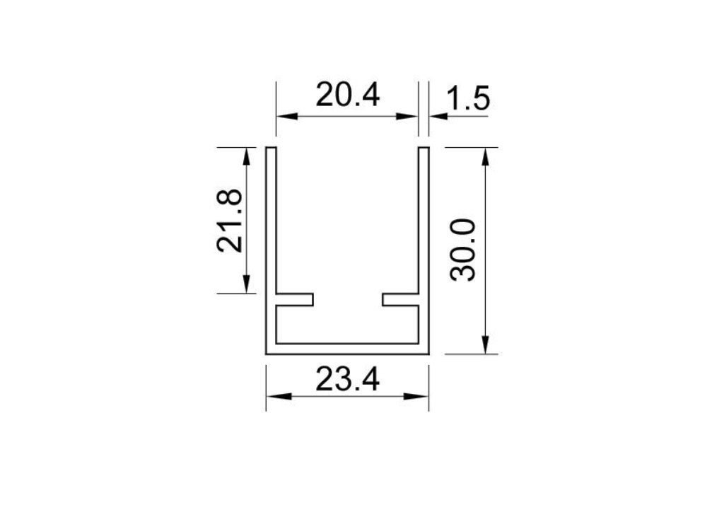 Profil d'encadrement pour 20 mm, brut
