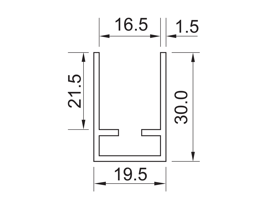Profil d'encadrement pour 16 mm